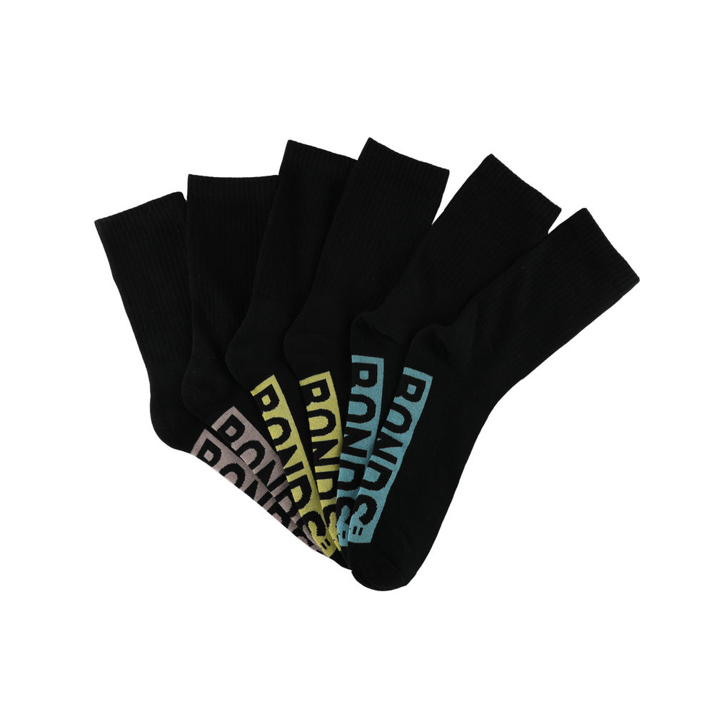 BONDS Men's Logo Cushion Crew Sport Socks 3Pack SockSmart