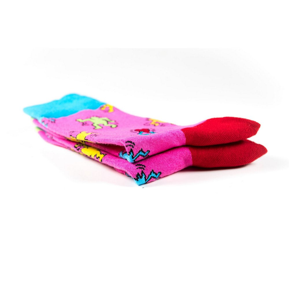 Pink Funky Socks Funky Patterned Print Crew Socks – SockSmart