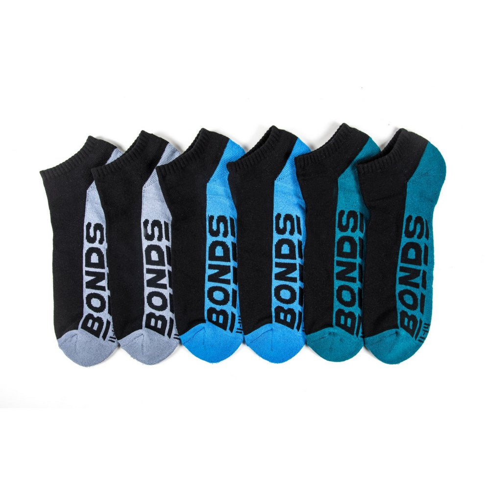 Mens brand sports socks black, 3 pairs of BONDS sports socks image 2