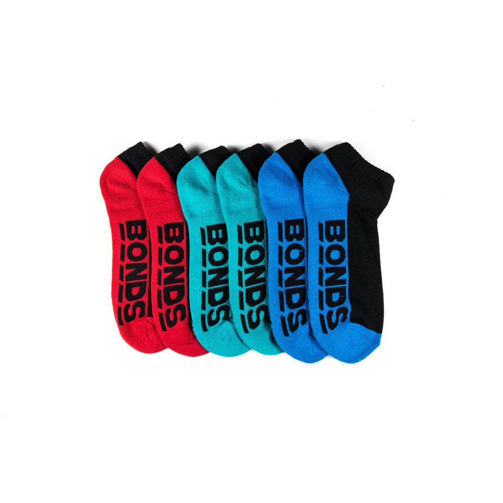 Black sports socks online, BONDS mens sport anklet socks with colour soles