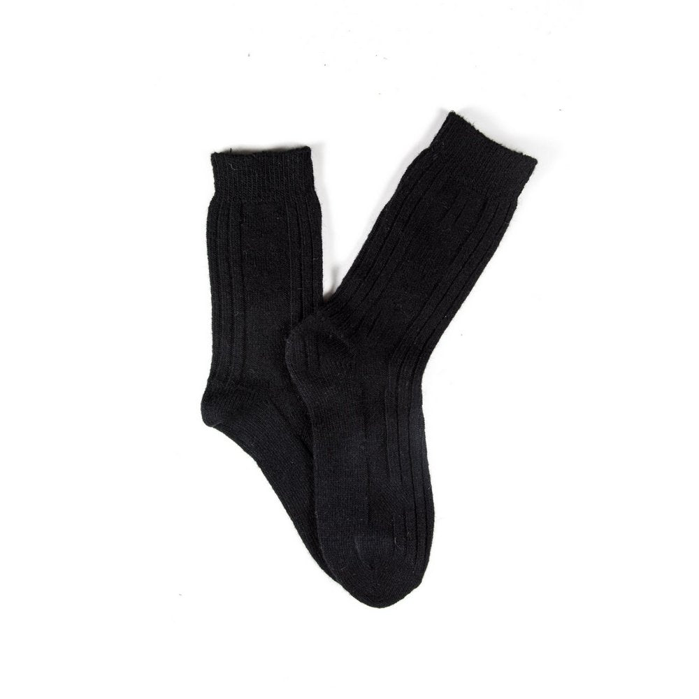 Winter wool socks for women, soft wool socks black, flat lay showing colour