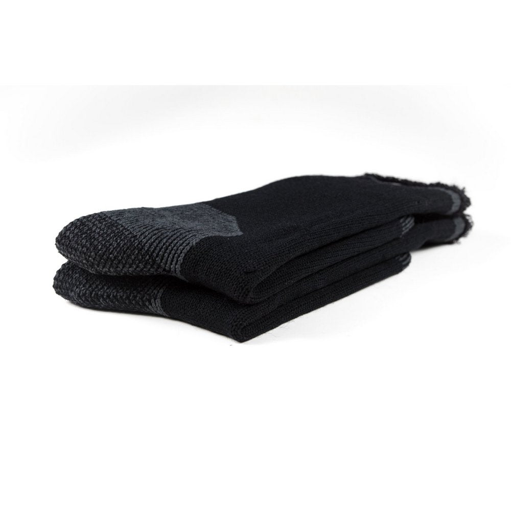 Mens explorer socks, black outdoor work socks Australia, close up from heel showing thickness