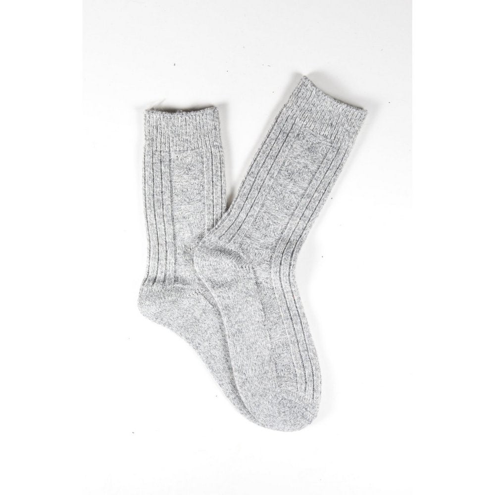 Winter wool socks for women, soft wool socks melbourne in grey, flat lay showing colour