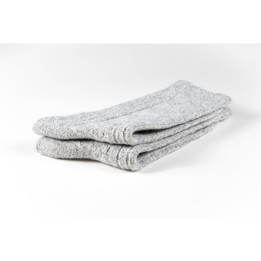 Winter wool socks for women, soft wool socks melbourne in grey, close up showing thickness